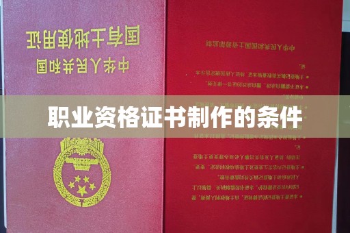 老城职业资格证书制作的条件